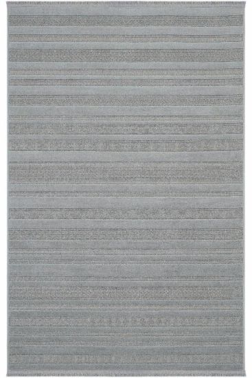 Alvin85 Grey Green Modern Stripes Bedroom Rug