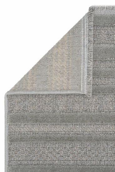 Alvin85 Grey Green Modern Stripes Bedroom Rug