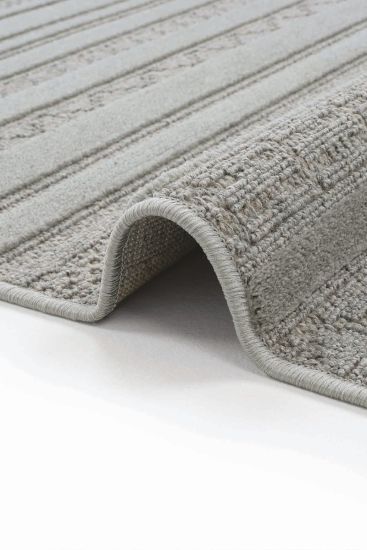 Alvin85 Grey Green Modern Stripes Bedroom Rug