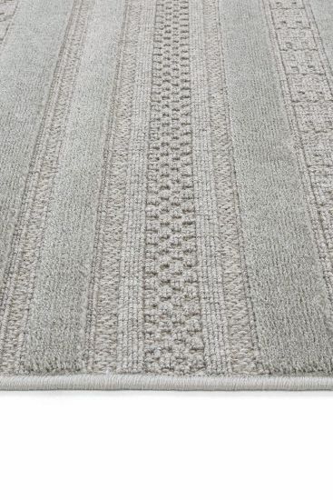 Alvin85 Grey Green Modern Stripes Bedroom Rug