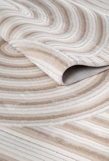 Boyut75 Beige Cream Scandi Living Room Rug