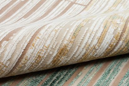 Perre75 Beige Brown Abstract Patterned Indoor Rug