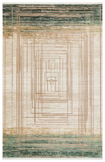 Perre75 Beige Brown Abstract Patterned Indoor Rug