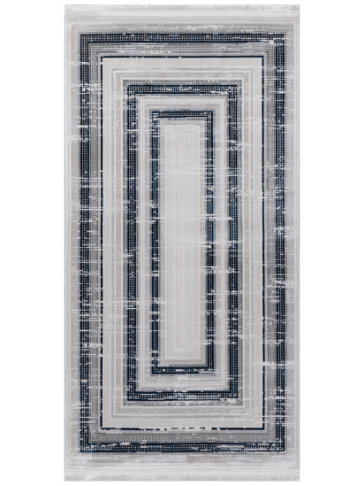 Arti Grey Charcoal Bordered Distressed Area Rug