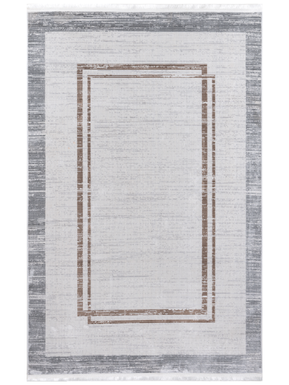Arti Grey Modern Bordered Living Room Rug-120x180