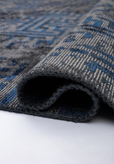Blue & Grey Breeze Distressed Living Room Rug
