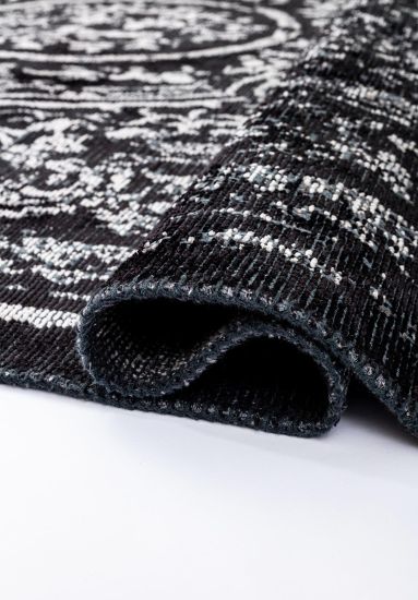 Kelpie Black Vintage Outdoor Rug