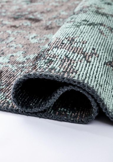 Cennarth Grey & Green Distressed Rug