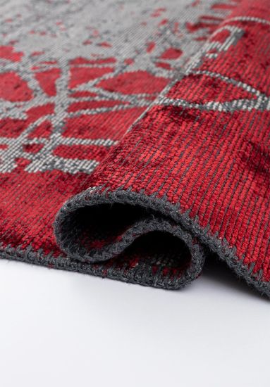 Hearthglow Red Abstract Living Room Rug