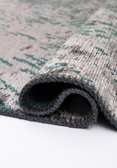 Green & Grey Cascade Abstract Living Room Rug