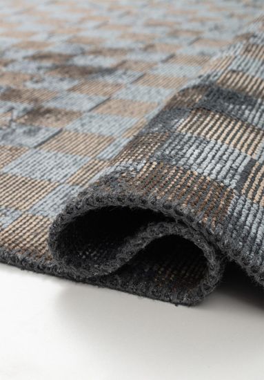 Hearthweaver Blue & Beige Geometric Rug
