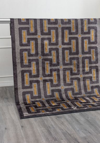 Eon Grey Yellow Geometric Area Rug