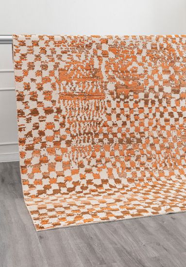 Aura Cream & Orange Abstract Rug