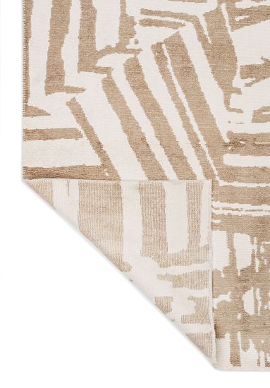 Shimmer Cream & Brown Abstract Area Rug