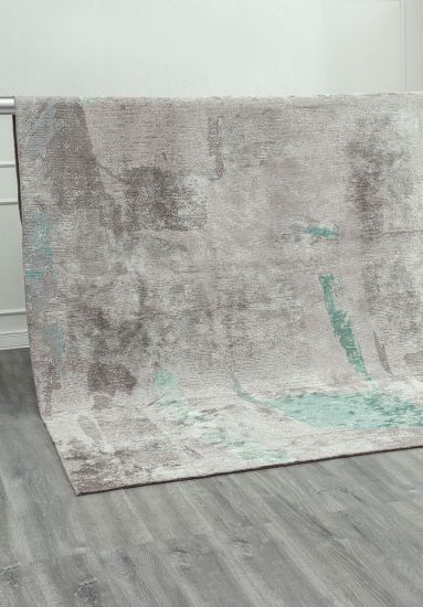 Muse Grey & Green Abstract Bedroom Rug