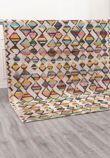 Multicolour Batik Geometric Area Rug