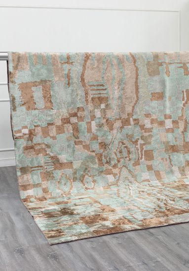 Abstract Green & Brown Rio Area Rug