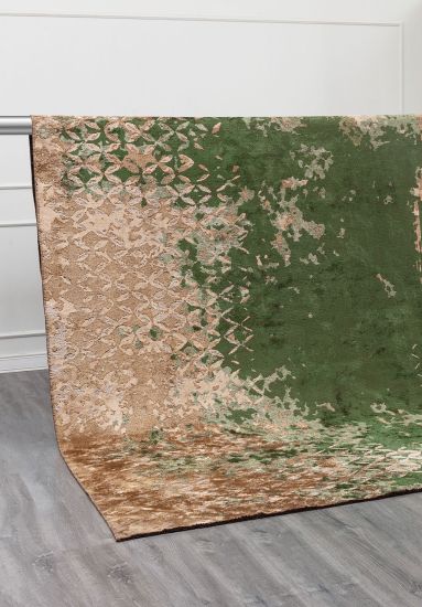 Dune Beige & Green Abstract Rug