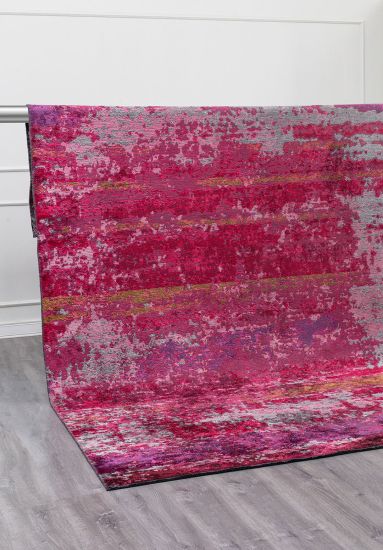 Canyon Red Pink Abstract Living Room Rug