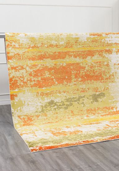 Canyon Green & Orange Abstract Rug