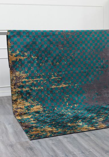 Abstract Green Meadow Abstract Outdoor Rug