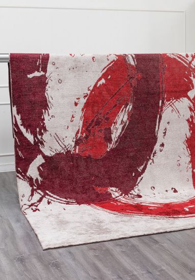 Geometric Red & Cream Grove Indoor Rug