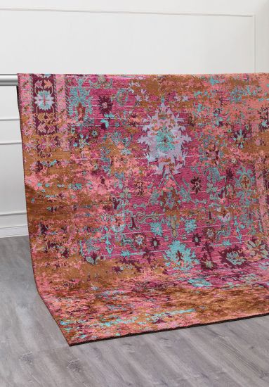 Distressed Multicolour Sunlight Living Room Rug