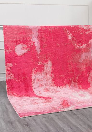 Heron Pink Abstract Bedroom Rug