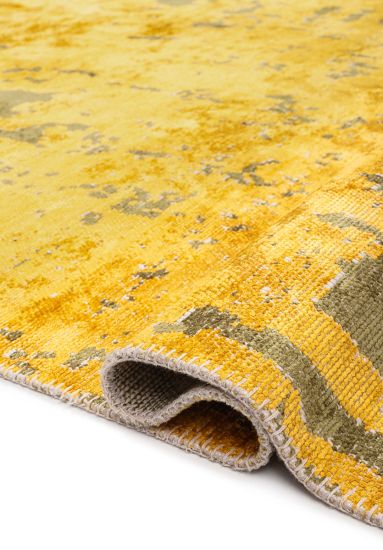 Bloom Yellow & Grey Abstract Living Room Rug