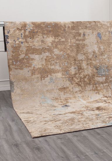 Amber Brown & Beige Abstract Outdoor Rug