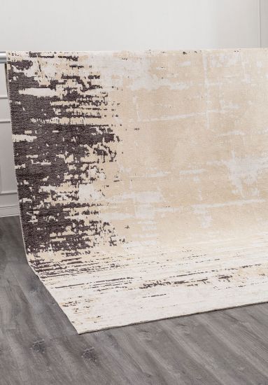Dhurrie Beige & Cream Abstract Living Room Rug