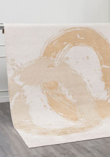 Sunlit Cream & Beige Abstract LIving Room Rug