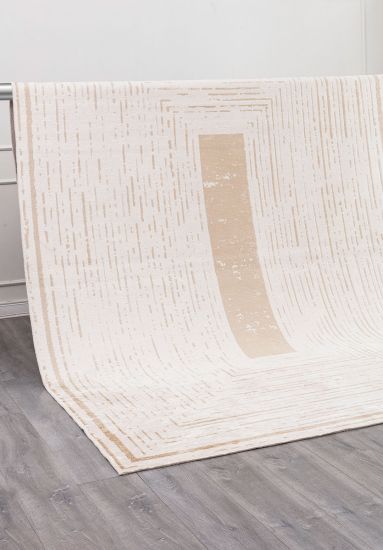 Kelpie Cream Bordered Bedroom Rug