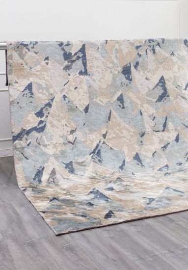 Stream Cream & Blue Abstract Rug