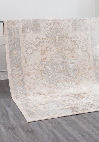 Dewdrop Cream Distressed Living room Rug