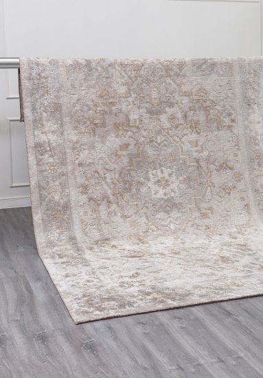 Dewdrop Grey & Beige Vintage Rug