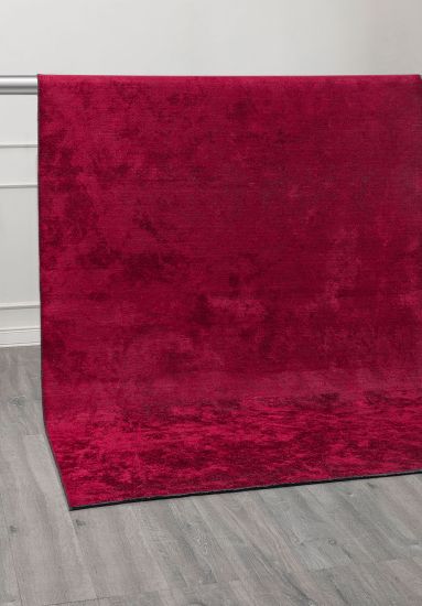 Plain Red Aubusson Living Room Rug