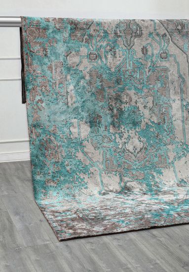 Marrakesh Grey & Blue Vintage Rug