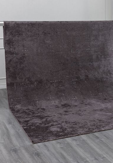Savonnerie Grey Plain Modern Rug