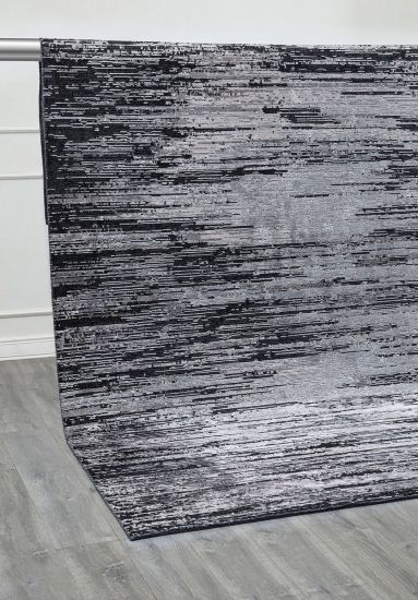 Bohemian Grey Black Abstract Outdoor Rug