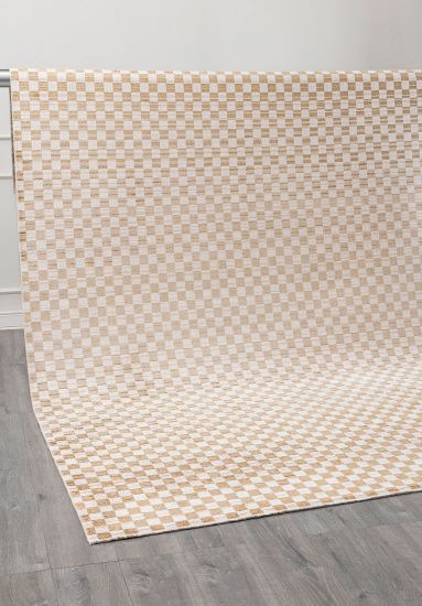 Delight Beige & Cream Geometric Modern Rug