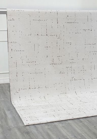 Abstract Cream Brown Elegance Bedroom Rug