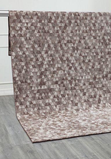 Geometric Beige & Brown Hereke Living Room Rug