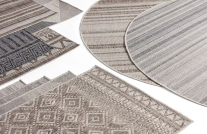 Flare Beige & Grey Geometric Indoor Rug