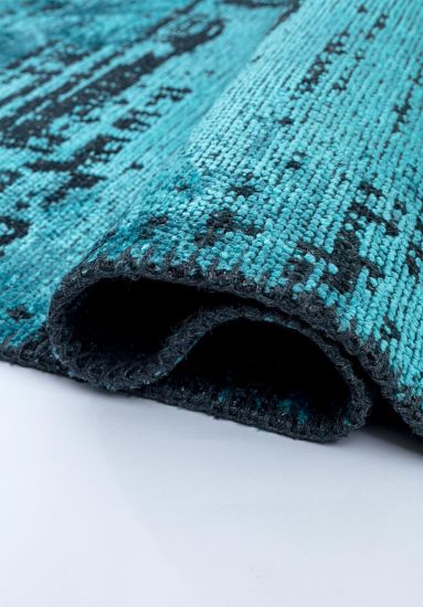 Blue & Black Abstract Mirage Outdoor Rug