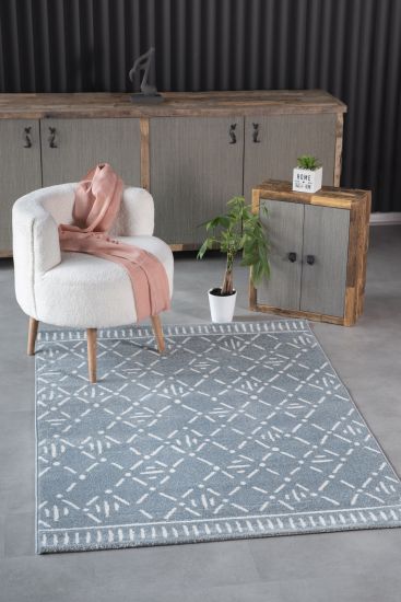 Celtic Grey & White Aztec Rug