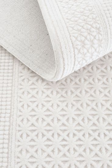 Pelptis Cream Modern Bordered Indoor Rug