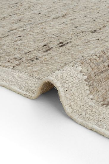 Woptil Beige & Grey Bordered Bedroom Rug