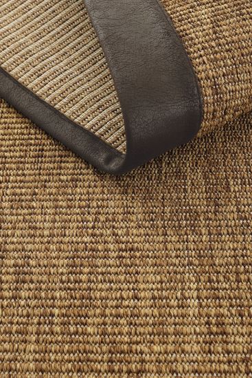 Brown Outdoor Area Rug Jute & Sisal Bordered Sipatal