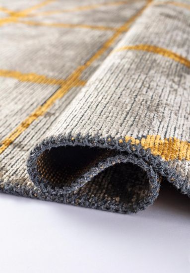 Brown & Yellow Lush Geometric Area Rug